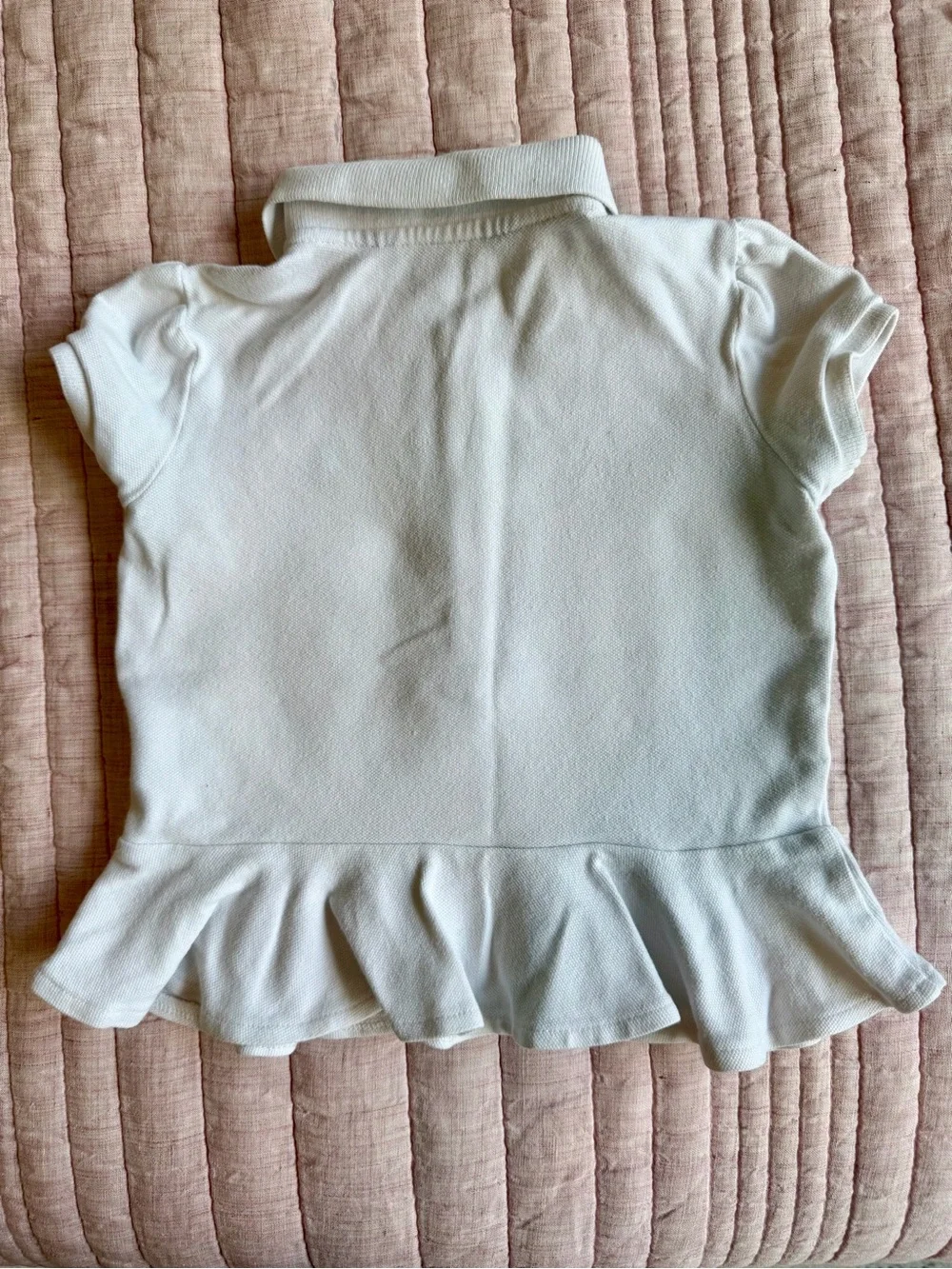 Ralph Lauren Girls’ White Peplum Polo Top – Size 2T